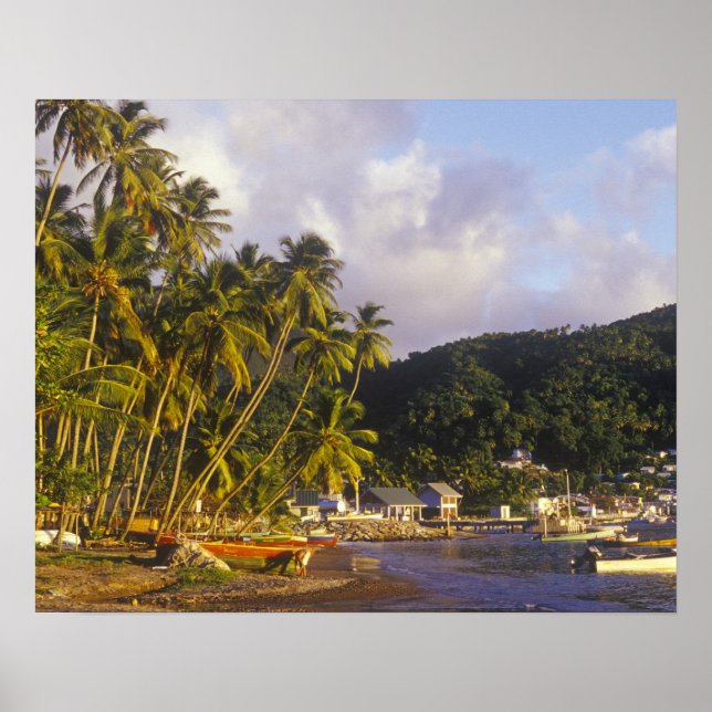 Fischerboote, Soufriere, St. Lucia, Karibik Poster (Vorne)