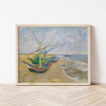 Fischerboote | Vincent Van Gogh Poster<br><div class="desc">Fischerboote am Strand von Saintes-Maries (1888) von dem niederländischen post-impressionistischen Künstler Vincent Van Gogh. Original-Kunstwerk ist ein Ölgemälde auf der Leinwand,  das mehrere Fischerboote am Meeresufer darstellt. Verwenden Sie die Entwurfstools,  um einen benutzerdefinierten Text hinzuzufügen oder das Bild zu personalisieren.</div>