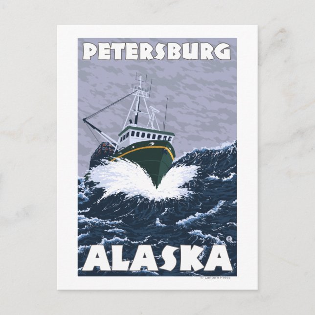 Fischerbootszene - Petersburg, Alaska Postkarte (Vorderseite)