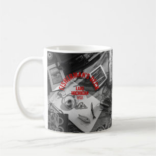Fischerdeck Schwarz-Weiß-Tasse Kaffeetasse