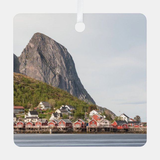 Fischerdorf Lofoten - Norwegen Ornament Aus Metall (Vorderseite)