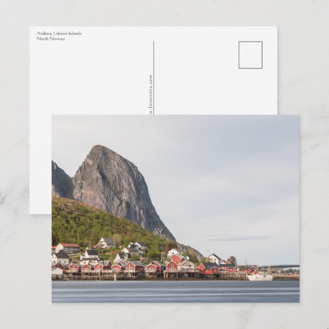 Fischerdorf Lofoten Postkarte (Vorne/Hinten)