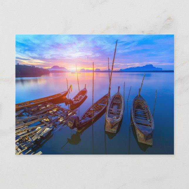 Fischerdorf Sunrise Thailand Postkarte (Vorderseite)