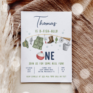 Fischerei 1. Geburtstag O-Fisch-Ally 1 Geburtstag Einladung