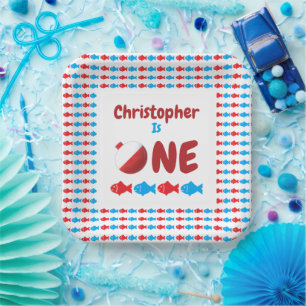 Fischerei 1. Geburtstag Pappteller