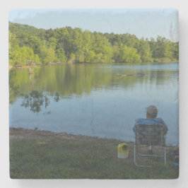 Fischerei am Morgen Steinuntersetzer