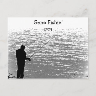 Fischerei am See mit Kalender 2024 auf der Rücksei Postkarte
