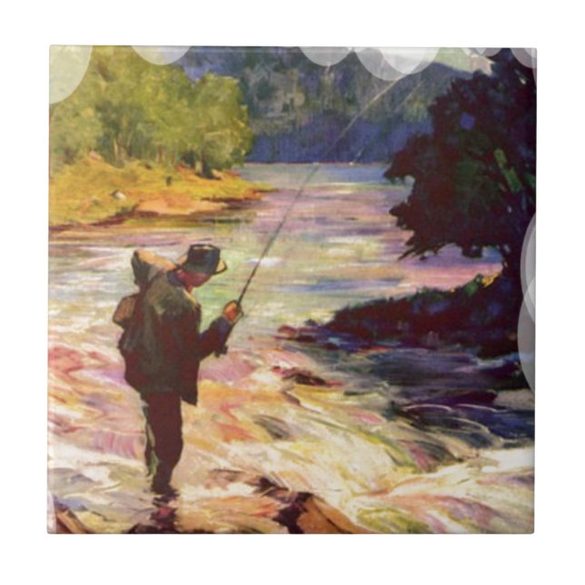 Fischerei an der Biegung im Fluss Fliese (Vorderseite)