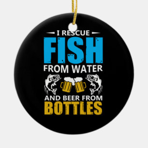 Fischerei Art I Rettung von Fischen aus Wasser Keramik Ornament