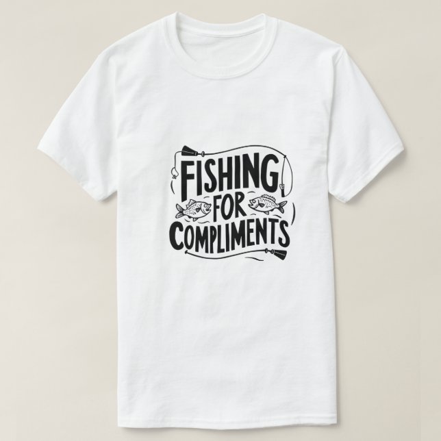Fischerei auf Compliments T - Shirt - Witziges gra (Design vorne)