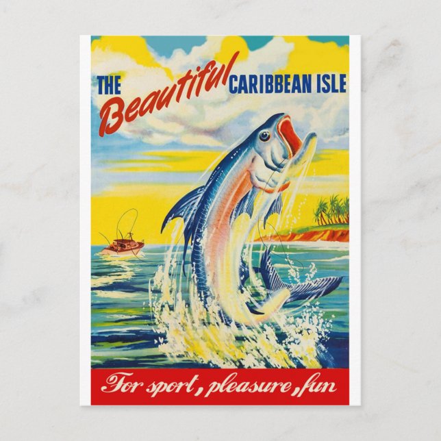 Fischerei auf der Karibischen Insel Postkarte (Vorderseite)