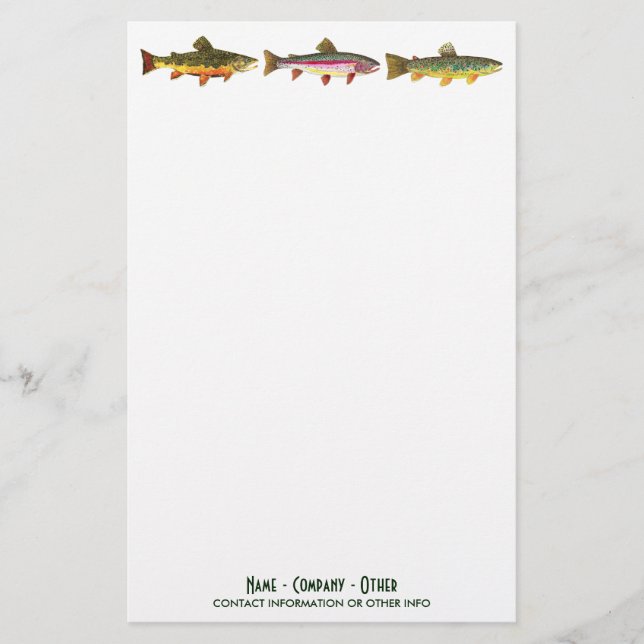 Fischerei auf Forellen Sport Fischer Angeler Briefpapier (Vorderseite)