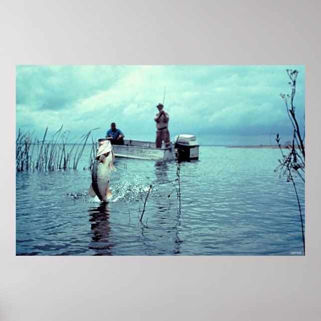 Fischerei auf großen Maulkorb Poster (Vorne)