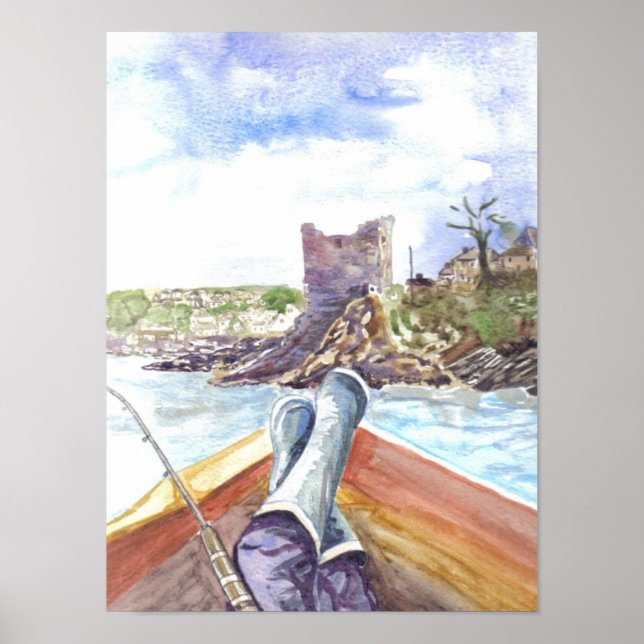 Fischerei auf Polruan Poster (Vorne)
