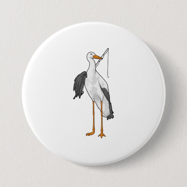 Fischerei auf Storchen Button (Vorderseite)