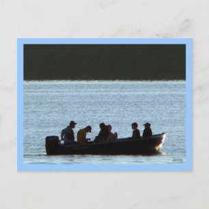 Fischerei bei Sunset Postcard Postkarte
