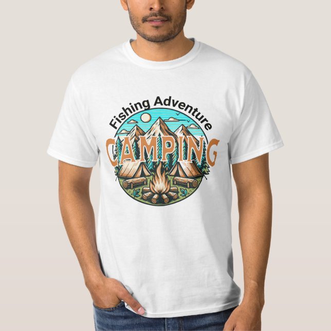 Fischerei/Camping Erlebnis T-Shirt (Vorderseite)