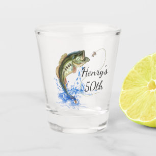 Fischerei des 50. Geburtstags-Party Schnapsglas