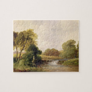 Fischerei: Einen Fisch (Öl auf Leinwand) spielen