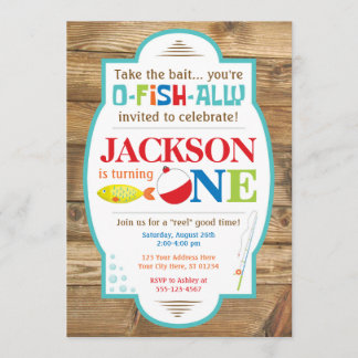 Fischerei Einladung zum ersten Geburtstag