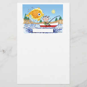 Fischerei, Fischer - Personalisierter Cartoon Briefpapier
