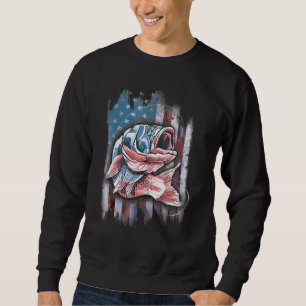 Fischerei Fisherman USA Vintag amerikanische Flagg Sweatshirt