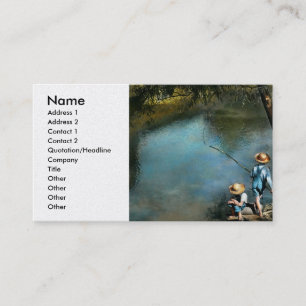 Fischerei - Gone Fishin' - 1940 Visitenkarte