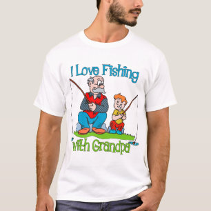Fischerei - I Liebe Fischerei mit Großvater T-Shirt