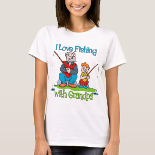 Fischerei - I Liebe Fischerei mit Großvater T-Shirt