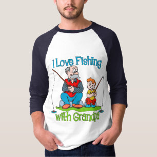 Fischerei - I Liebe Fischerei mit Großvater T-Shirt