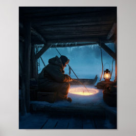Fischerei im Winter Poster