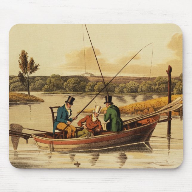 Fischerei in einem Stocherkahn, aquatinted von I. Mousepad (Vorne)