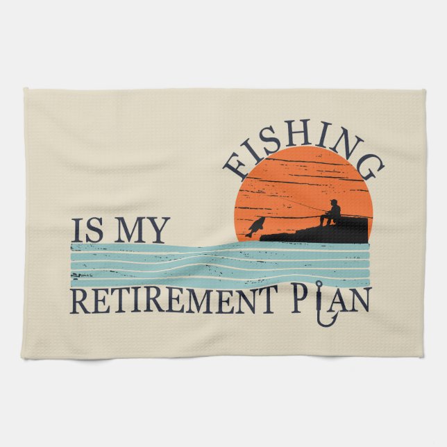 Fischerei ist mein Ruhestandsplan Geschirrtuch (Horizontal)