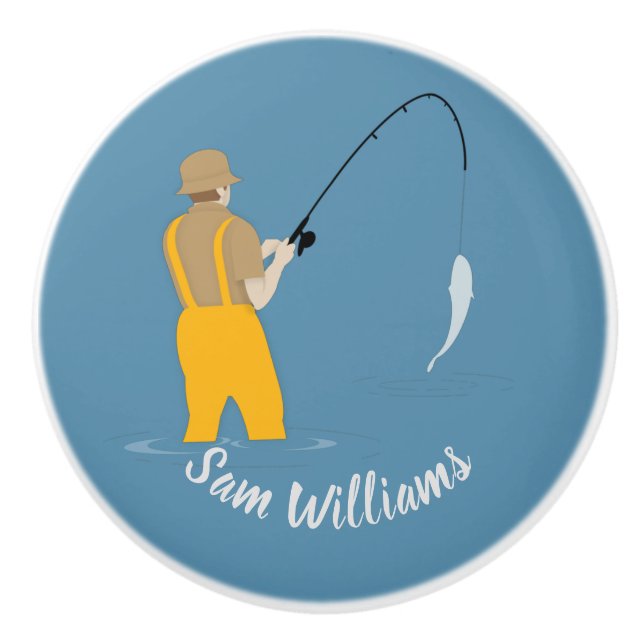 Fischerei Keramikknauf (Vorderseite)