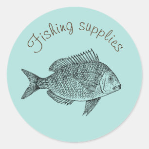 Fischerei liefert Design der Unternehmensmarkierun Runder Aufkleber
