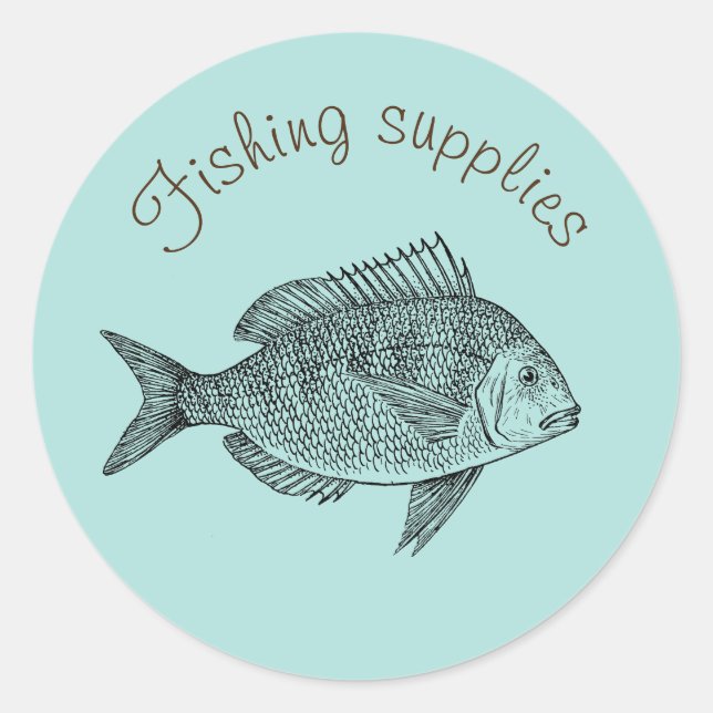 Fischerei liefert Design der Unternehmensmarkierun Runder Aufkleber (Vorderseite)