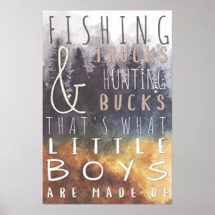 Fischerei-LKWs jagen Böcke Baby-Jungen-Kinderzimme Poster