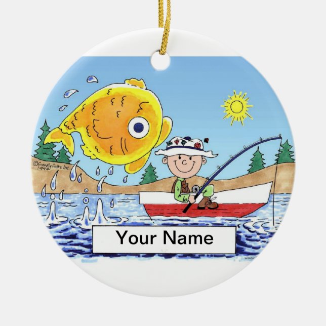 Fischerei - Männer Keramikornament (Vorne)