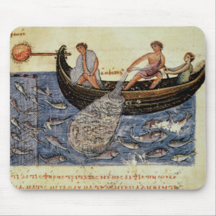 Fischerei mit einem Netz Mousepad