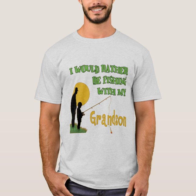 Fischerei mit Enkel T-Shirt (Vorderseite)