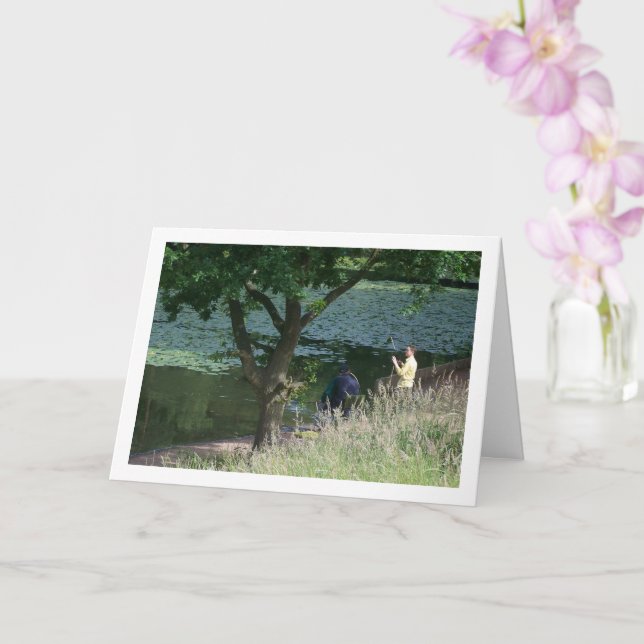 Fischerei mit Großbild-Portrait Karte (Orchidee)