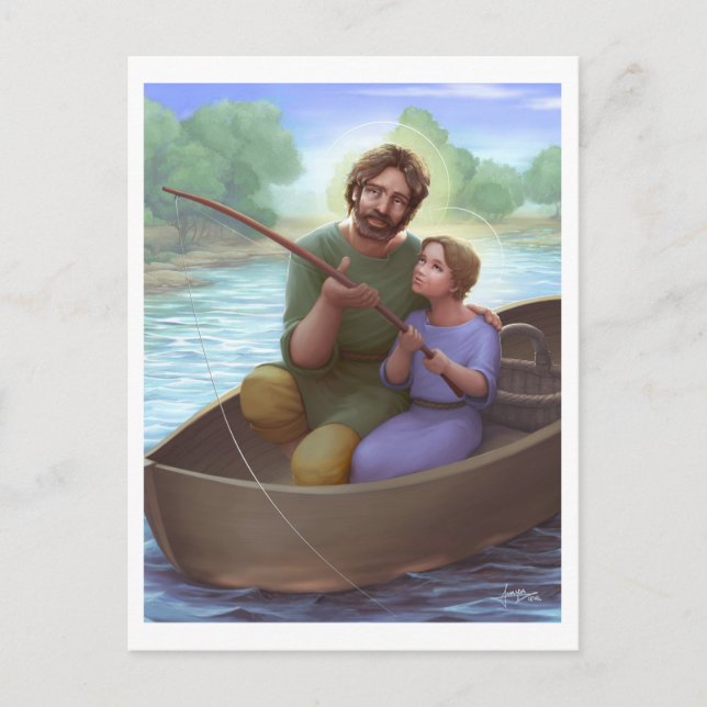 Fischerei mit Saint-Joseph Postkarte (Vorderseite)