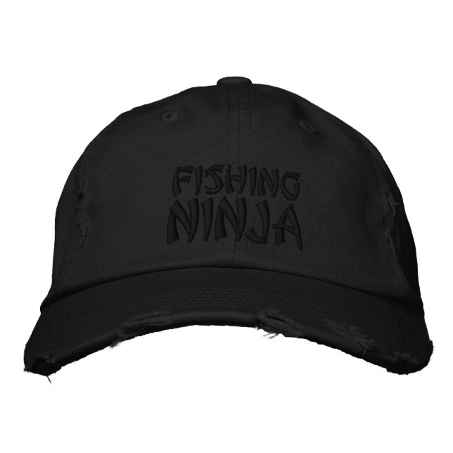 FISCHEREI, NINJA BESTICKTE BASEBALLKAPPE (Vorderseite)