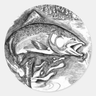 Fischerei Runder Aufkleber