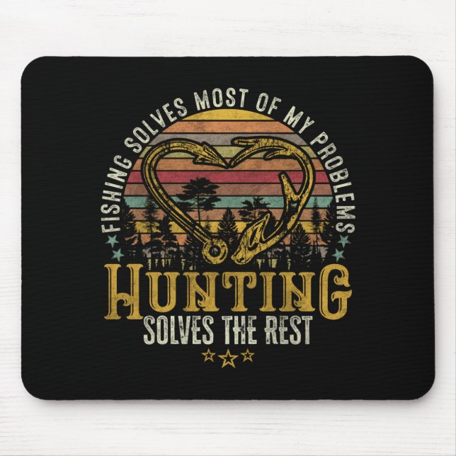 Fischerei & Schattenjäger Antlerelch, Hirschjagd Mousepad (Vorne)