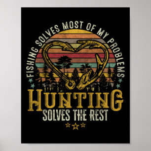Fischerei & Schattenjäger Antlerelch, Hirschjagd Poster