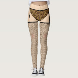 Fischerei-Strümpfe und Leopard-Skin-Leggings Leggings
