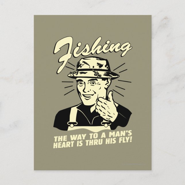 Fischerei: Thru Seine Fliege Postkarte (Vorderseite)