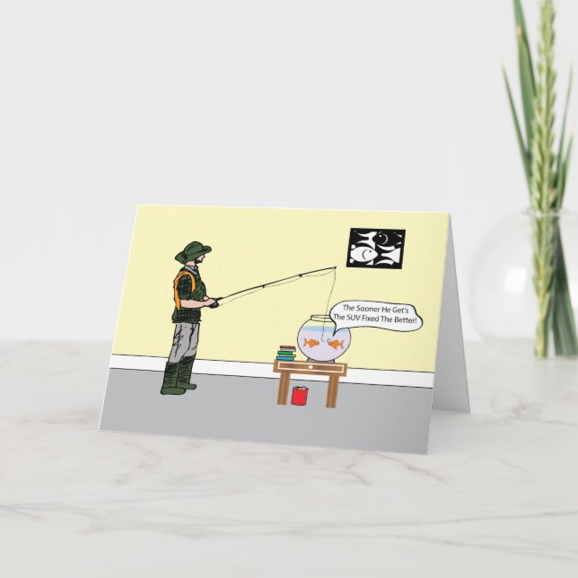 Fischerei und AS Fish Bowl - Geburtskarte Karte (Vorderseite)