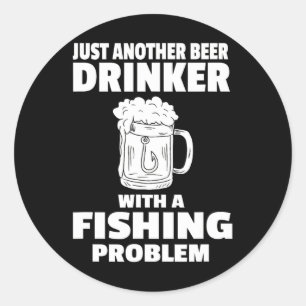 Fischerei und Bierfrische trinken Fischer Party Hu Runder Aufkleber